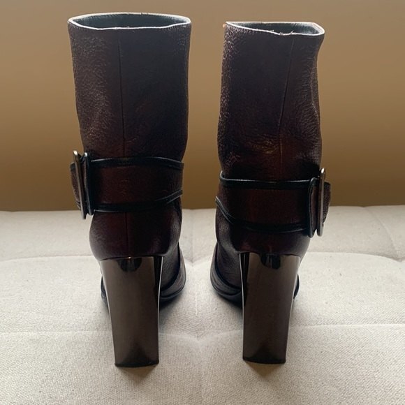 Vicini by Giuseppe Zanotti Leather Luxury Buckle Glass Heel Square Toe Sz 6 #103 - Picture 6 of 15